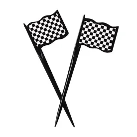 Checkered Flag Food Picks Toppers - 12 Pkt