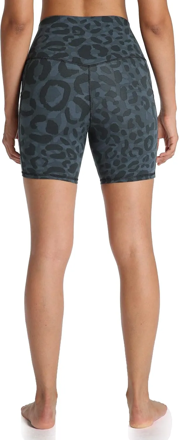Colorfulkoala Women's High Waisted Biker Shorts with Pockets 6" Inseam Yoga Tummy Control Short