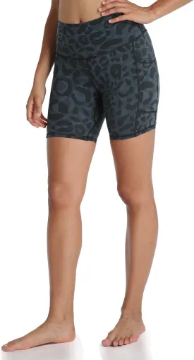 Colorfulkoala Women's High Waisted Biker Shorts with Pockets 6" Inseam Yoga Tummy Control Short