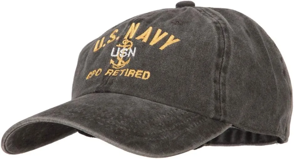 e4Hats.com US Navy CPO Retired Military Embroidered Washed Cotton Twill Cap
