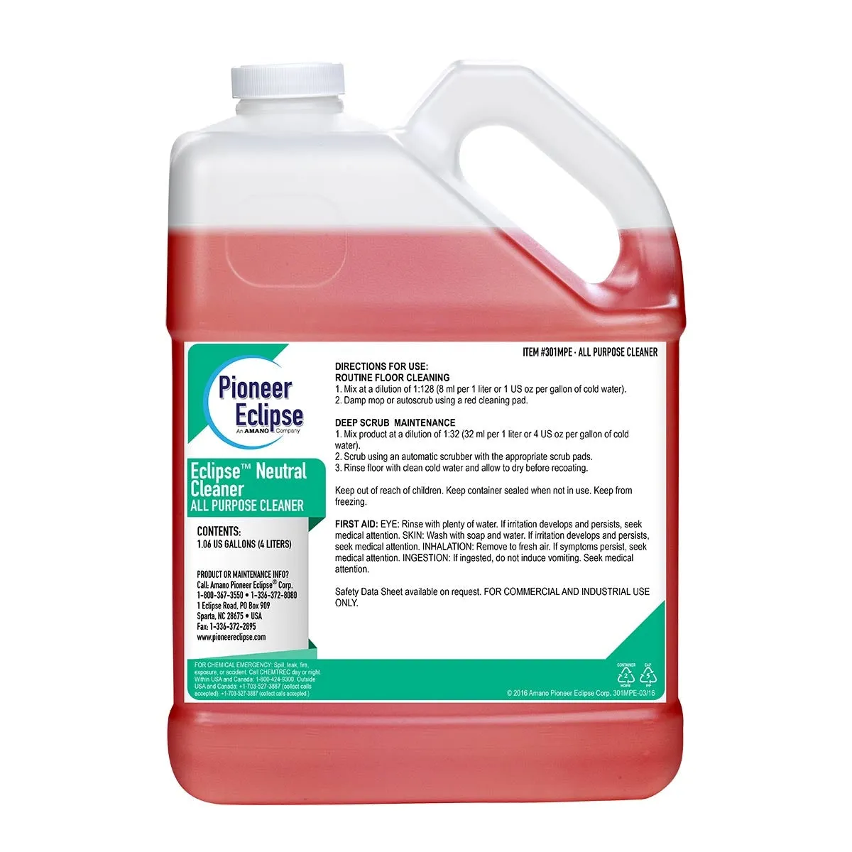 Eclipse™ Neutral Cleaner by Pioneer Eclipse (1 Gallon Bottles) - Case of 4