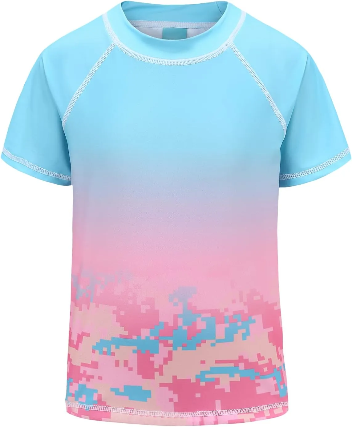 Girls Short Sleeve Rash Guard Swim Shirt Girls Sun Protection Swimsuits Quick Dry Surf Tops Bathing Suits for Girls