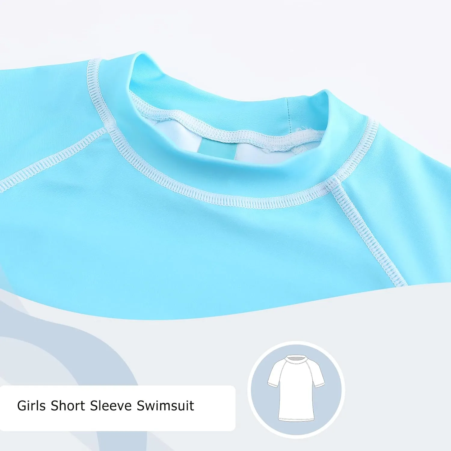 Girls Short Sleeve Rash Guard Swim Shirt Girls Sun Protection Swimsuits Quick Dry Surf Tops Bathing Suits for Girls