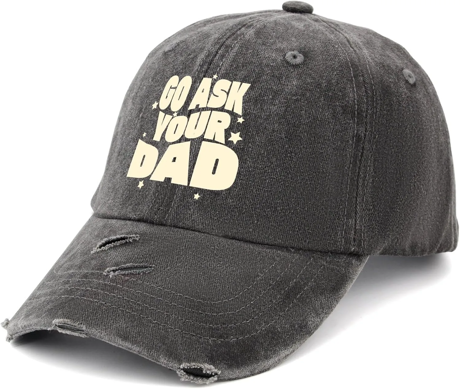 Go Ask Your Dad Hats for Men Washed Distressed Baseball Caps Vintage Washed Ball Cap Light Weight
