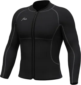 Hevto Men Wetsuit Tops and Vest 3/2mm Neoprene Jacket Surfing Swimming Front Zip Wet Suit for Water Sports