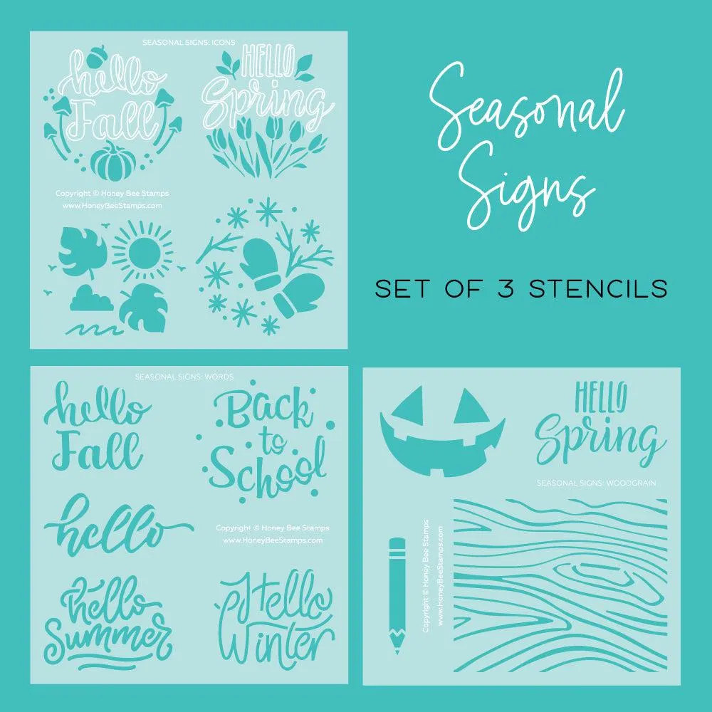 Honey Bee Stamps - Stencils - Seasonal Signs