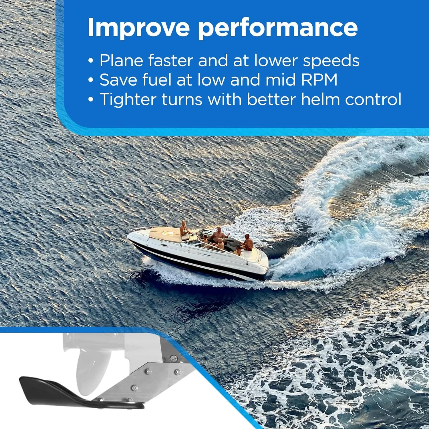 Hydrofoil Boat Stabilizer - Skeg-Mounted Shield for Motors with Marine Grade Mounting Bracket - Available in 4 Options - Improve Performance, Shield Your Propeller, Protect Marine Life