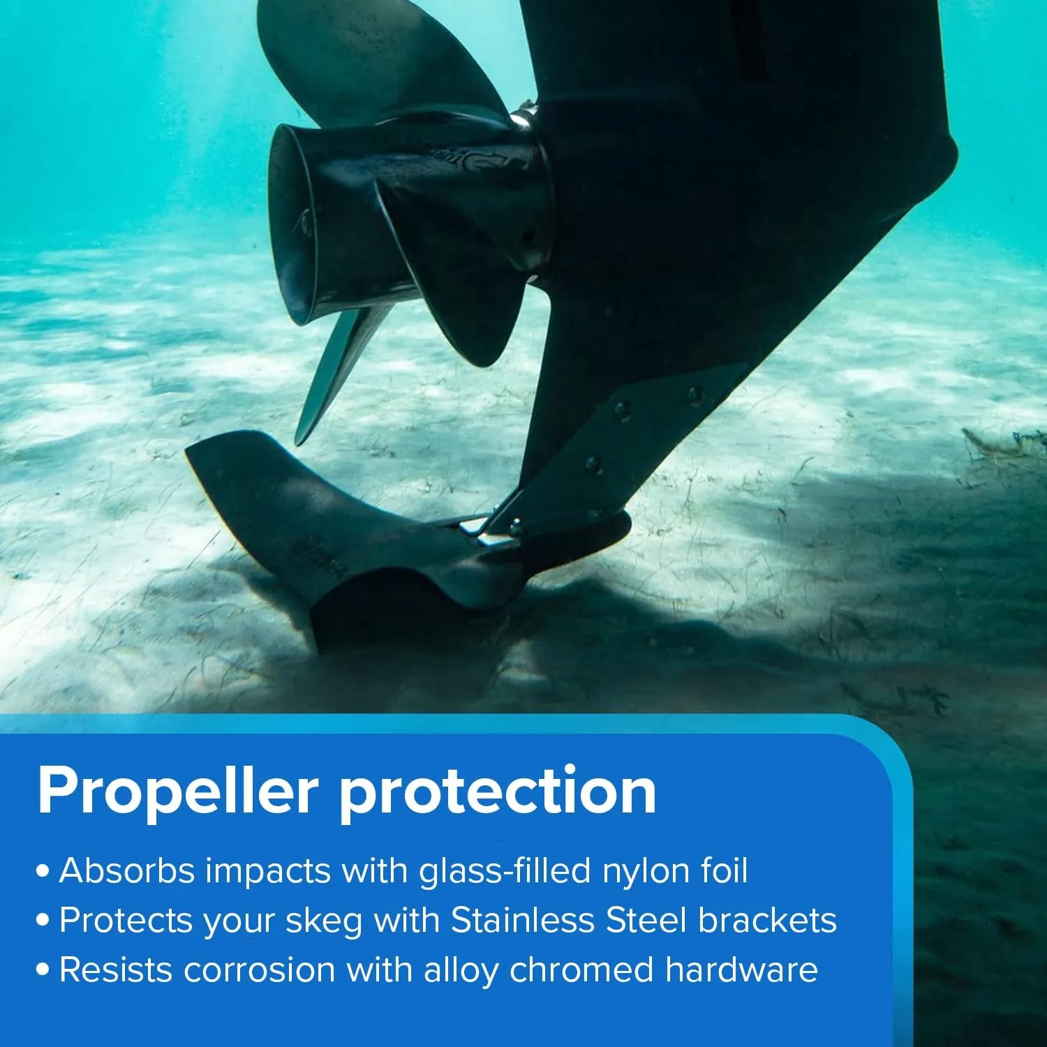 Hydrofoil Boat Stabilizer - Skeg-Mounted Shield for Motors with Marine Grade Mounting Bracket - Available in 4 Options - Improve Performance, Shield Your Propeller, Protect Marine Life