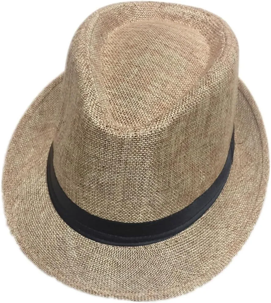 Leisure Unisex Jazz Hat Stylish Wide Brim Fedora for Men and Women for Beach Weddings and Special Occasions Khaki