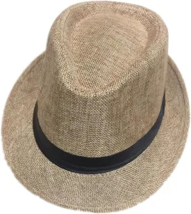 Leisure Unisex Jazz Hat Stylish Wide Brim Fedora for Men and Women for Beach Weddings and Special Occasions Khaki