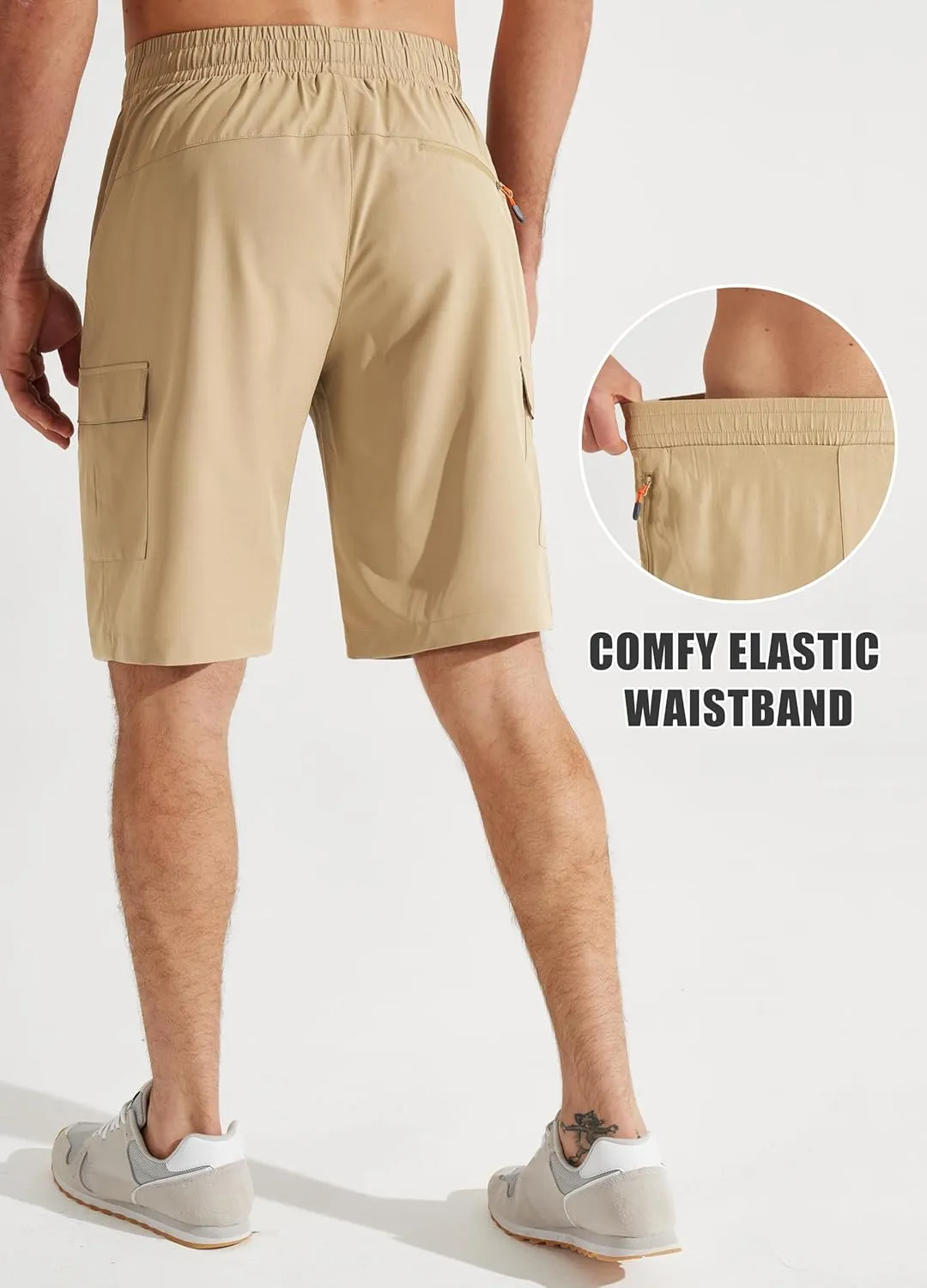 Libin Men's Hiking Cargo Shorts Lightweight Quick Dry Athletic Casual Shorts for Golf Outdoor Active Zipper Pockets