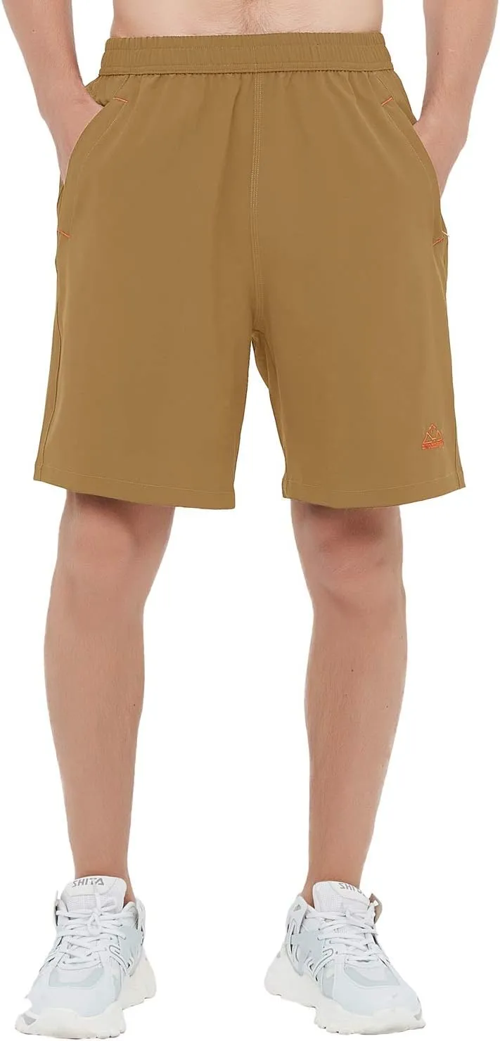 Rdruko Men's Quick Dry Hiking Shorts Lightweight Running Gym Outdoor Active Shorts with Zipper Pockets