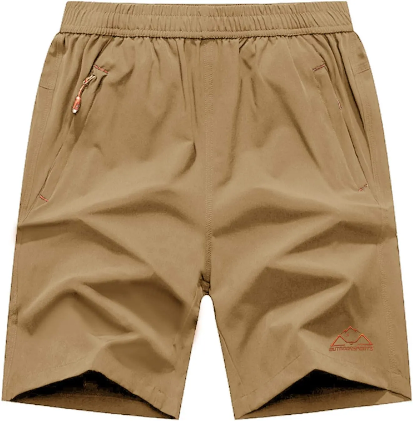 Rdruko Men's Quick Dry Hiking Shorts Lightweight Running Gym Outdoor Active Shorts with Zipper Pockets