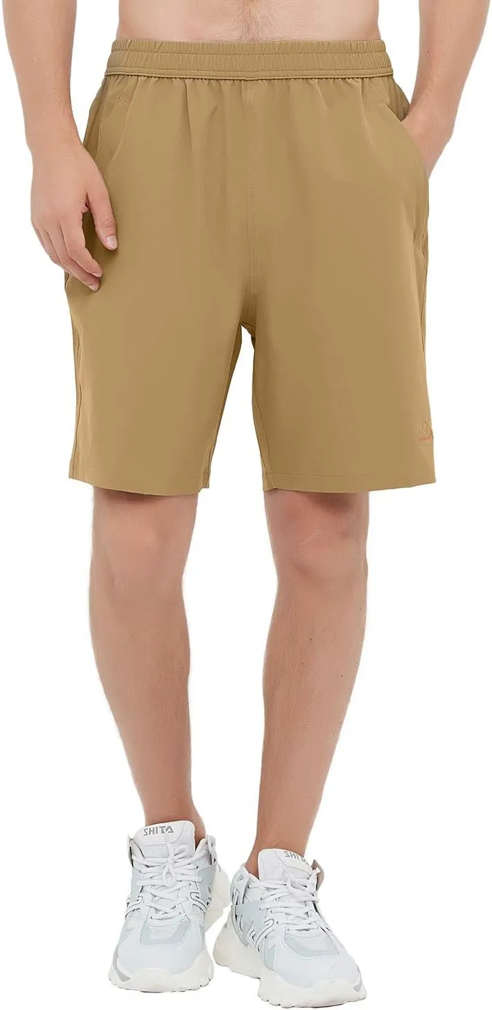 Rdruko Men's Quick Dry Hiking Shorts Lightweight Running Gym Outdoor Active Shorts with Zipper Pockets
