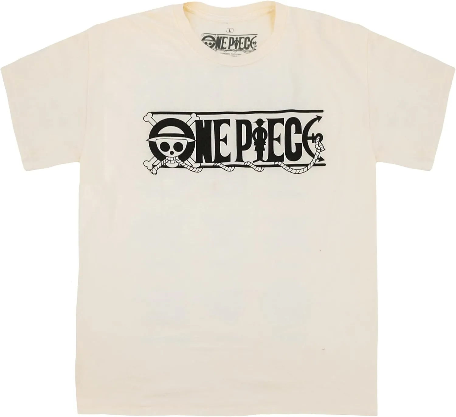 Ripple Junction One Piece Mens Short Sleeve T-Shirt Straw Hat Crew Pirates Jolly Rogers Anime Logo Officially Licensed