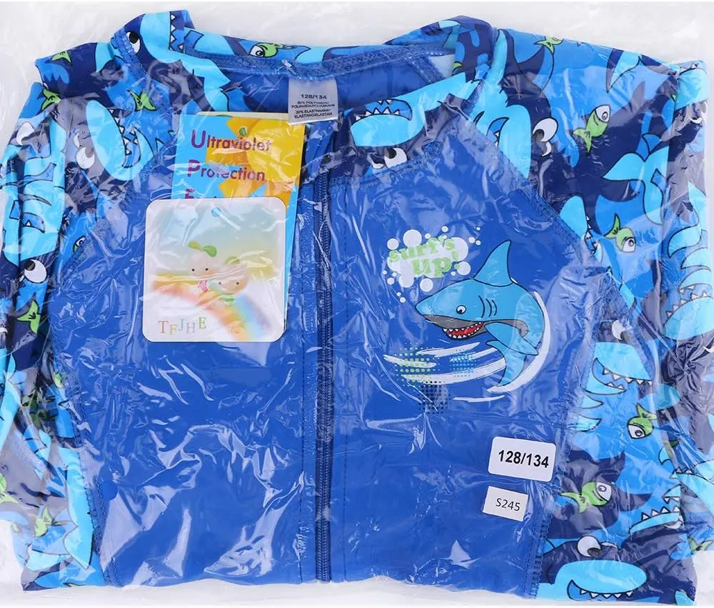 TFJH E One-Piece Boys Short Sleeve Swimsuits Rash Guard Suits Swimwear 50  UV Sun Protective Zip