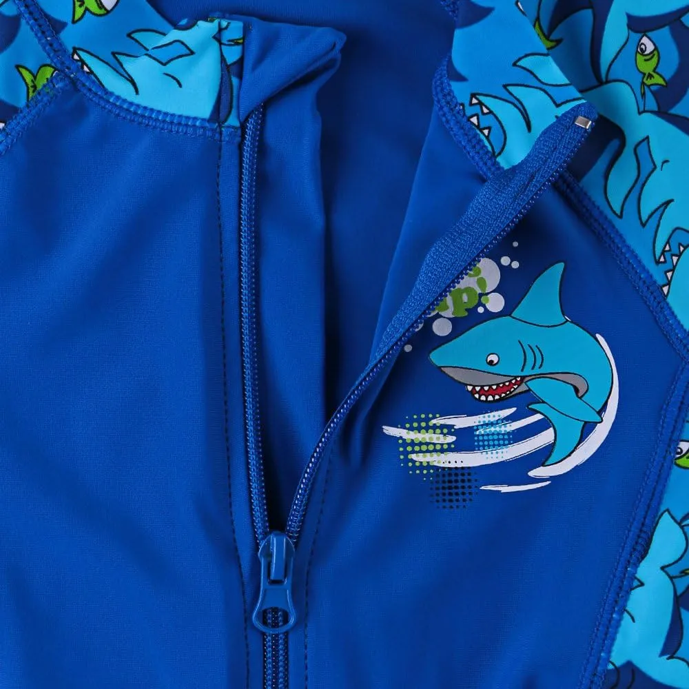 TFJH E One-Piece Boys Short Sleeve Swimsuits Rash Guard Suits Swimwear 50  UV Sun Protective Zip