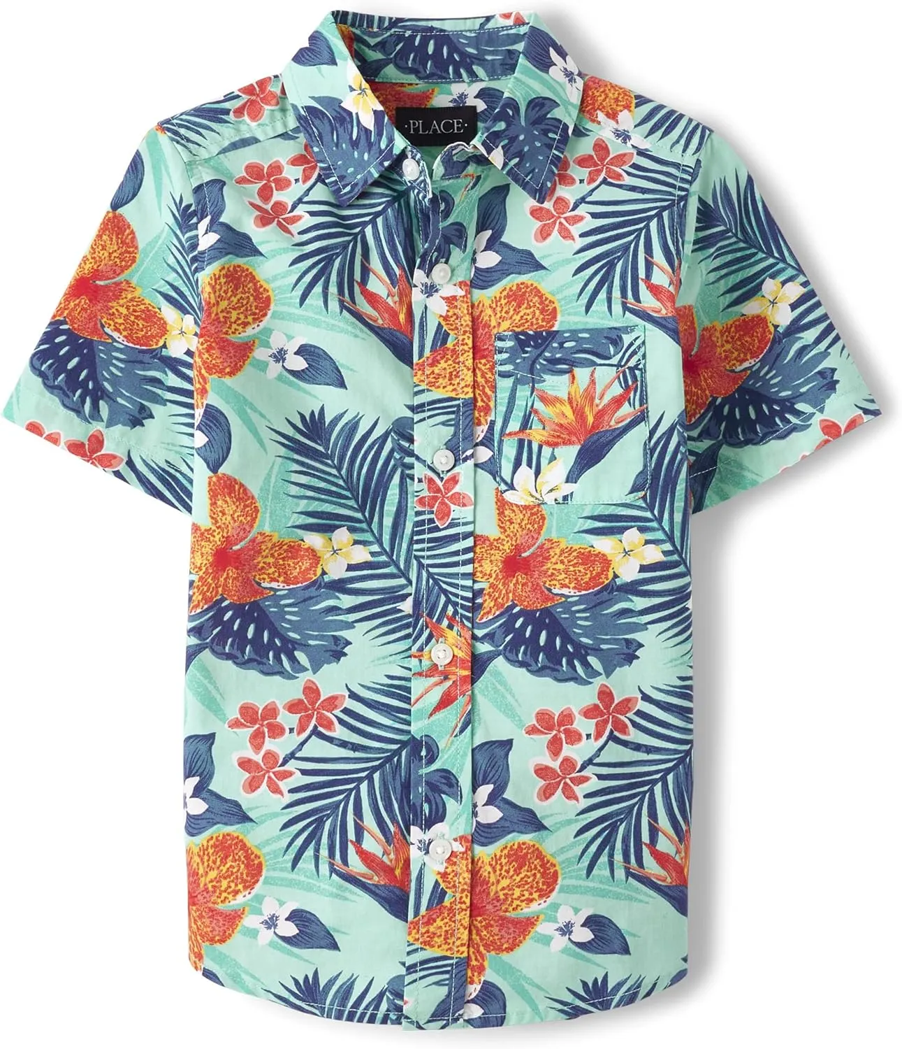 The Children's Place Boys' and Toddler Boys' Short Sleeve Button Down Shirt