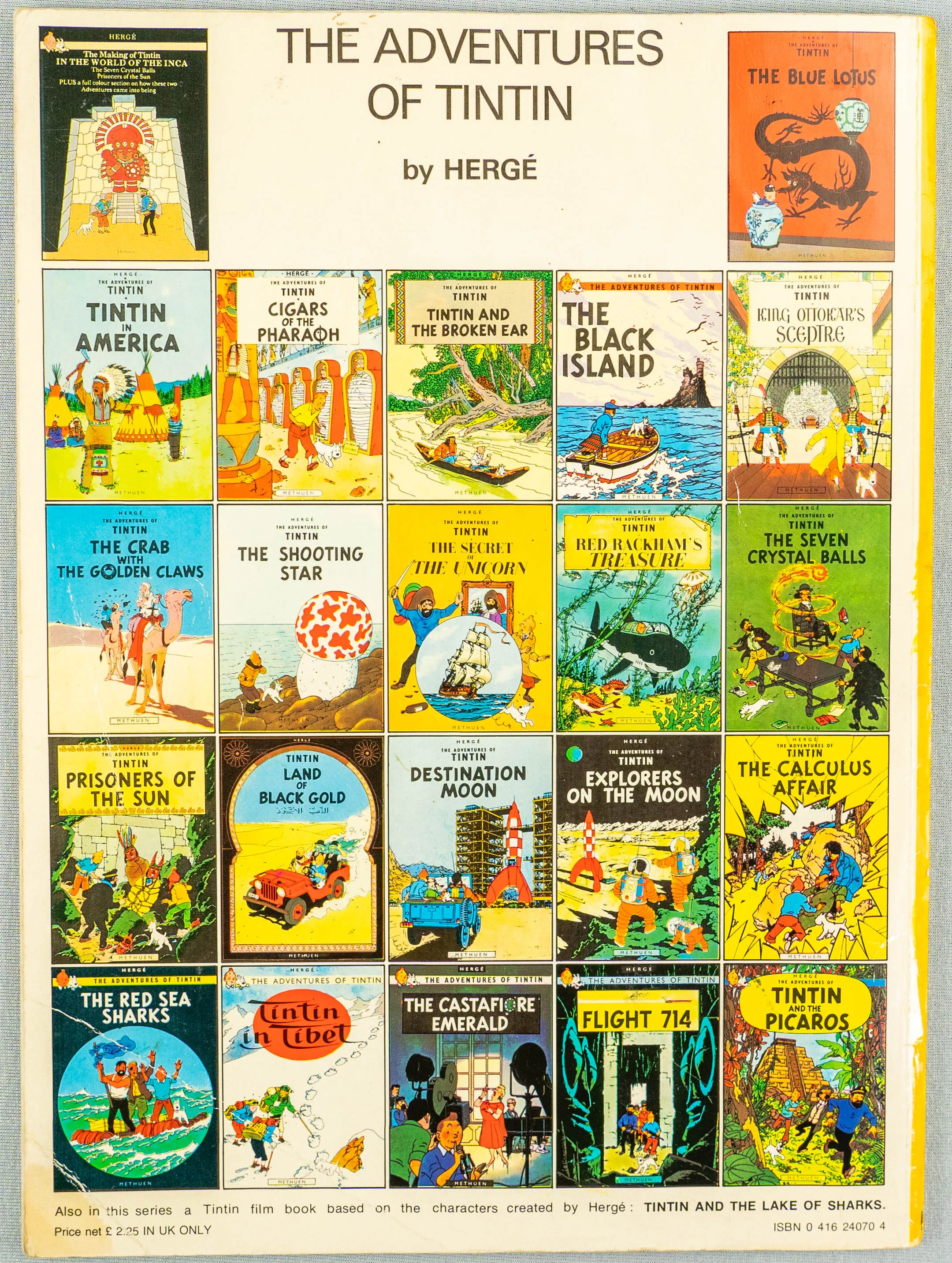 The Red Sea Sharks - Tintin Magnet UK Paperback Edition Book 1980s