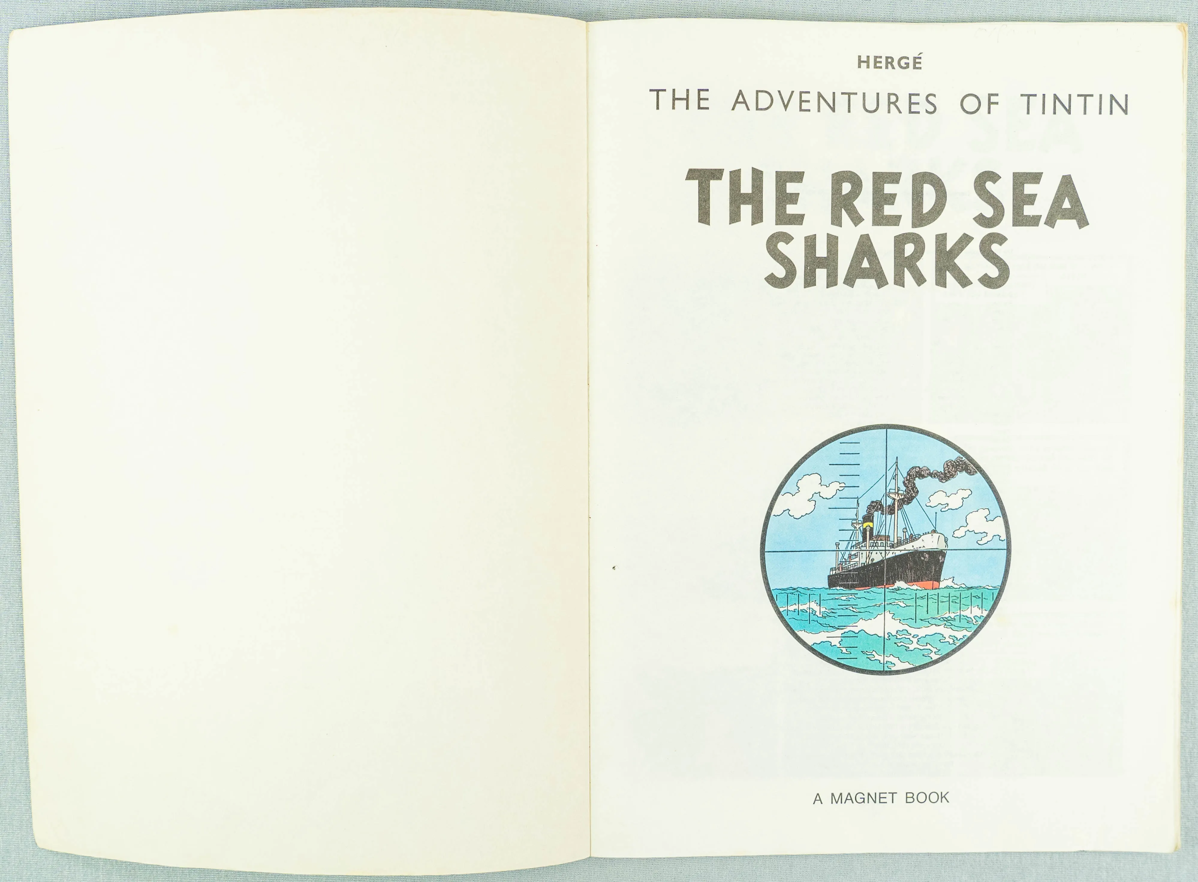 The Red Sea Sharks - Tintin Magnet UK Paperback Edition Book 1980s
