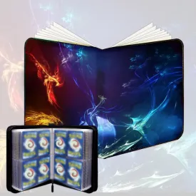Trading Card Binder Card Binder Holder: 4-Pocket for Trading Cards Holder Sleeves Portable Card Collector Book Fits 440 Cards with 55 Removable Sleeves with Zipper(Legendary bird)
