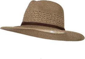 UPF 50  Women's Paper Braid Brim Fedora Hat