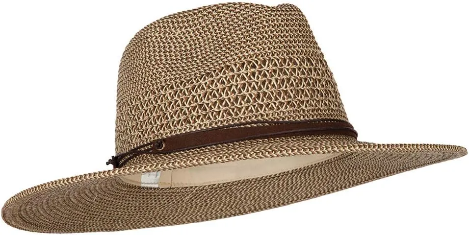UPF 50  Women's Paper Braid Brim Fedora Hat