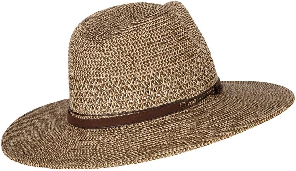 UPF 50  Women's Paper Braid Brim Fedora Hat