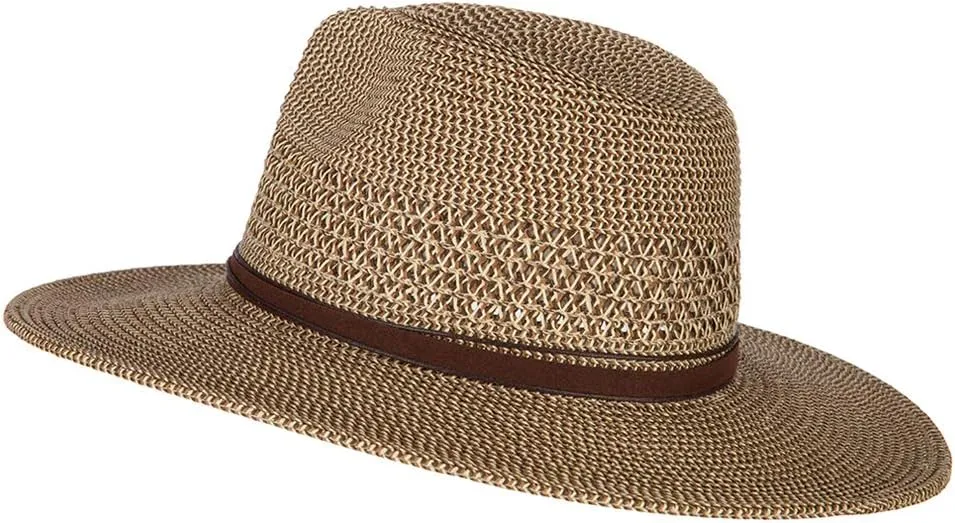 UPF 50  Women's Paper Braid Brim Fedora Hat