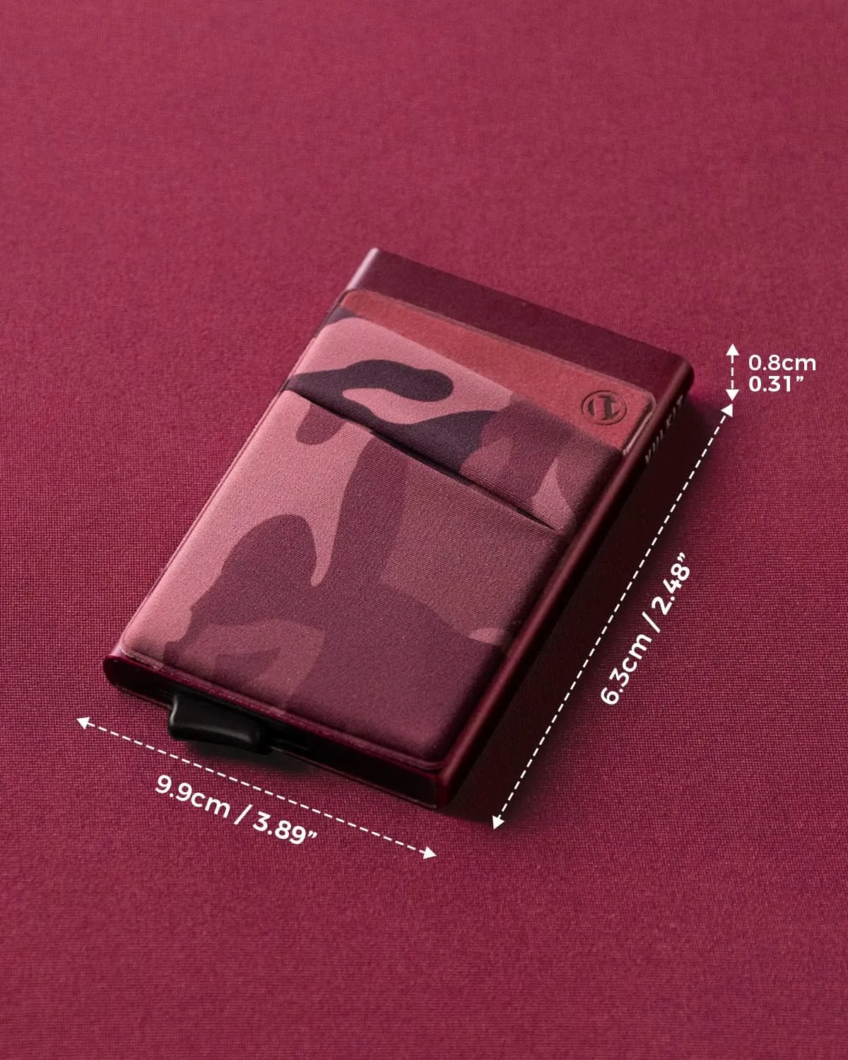 VULKIT Card Holder with Money Pocket Pop Up Wallet RFID Blocking Slim Metal Bank Card Case Holds 5 Cards and Notes(Camouflage Red)